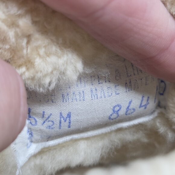 Vtg Timberland Womens 6.5 USA Brown Leather ankle Boots Sherpa Oil Resistant - Picture 6 of 10